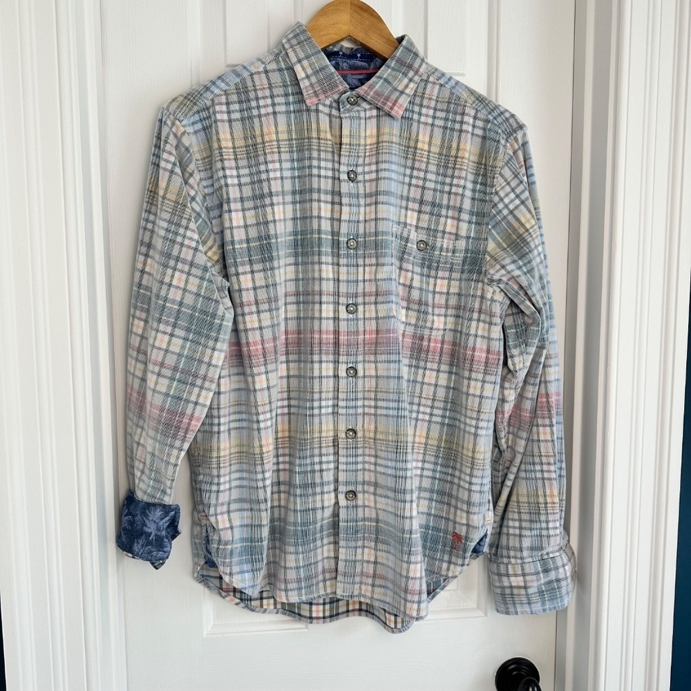 Tommy Bahama Men's Harbor Check Cord Stretch Shirt Small - Picture 3 of 5